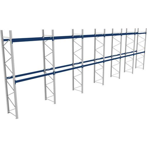 Palletstelling compleet - L 17100 mm - draagvermogen niveau 1800 kg.