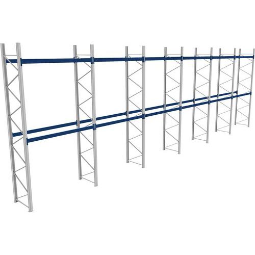 Palletstelling compleet - L 17100 mm - draagvermogen niveau 1800 kg.