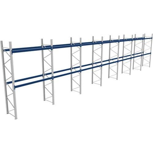 Palletstelling compleet - L 19900 mm - draagvermogen niveau 1800 kg.