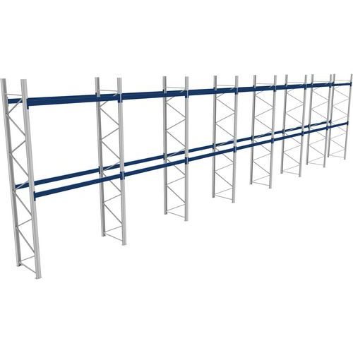 Palletstelling compleet - L 19900 mm - draagvermogen niveau 1800 kg.