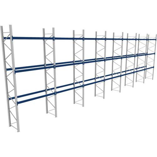 Palletstelling compleet - L 19900 mm - draagvermogen niveau 1800 kg.