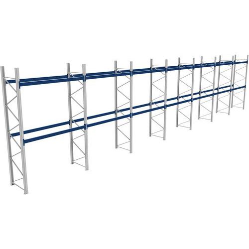 Palletstelling compleet - L 19900 mm - draagvermogen niveau 3000 kg.