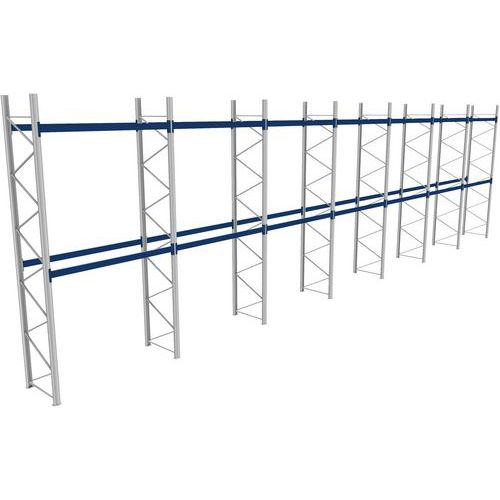 Palletstelling compleet - L 19900 mm - draagvermogen niveau 3000 kg.