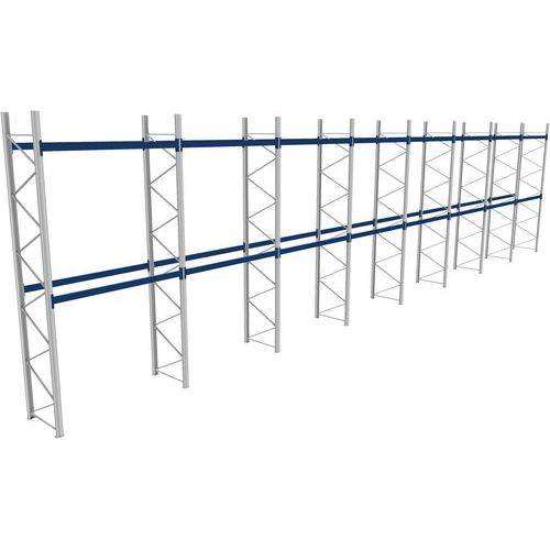 Palletstelling compleet - L 22700 mm - draagvermogen niveau 2400 kg.