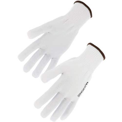 Beschermende handschoen van elastische polyamide. Zonder coating.