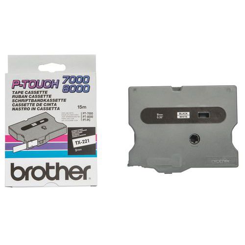 Labelcassettes voor labelprinters Brother - Breedte 9 mm