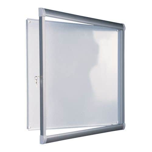 Buitenvitrine met scharnierdeur Leader - Aluminium achterwand - Deur van plexiglas