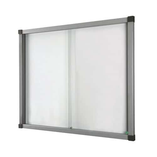 Binnenvitrine Cube - Aluminium achterwand - Deur van veiligheidsglas