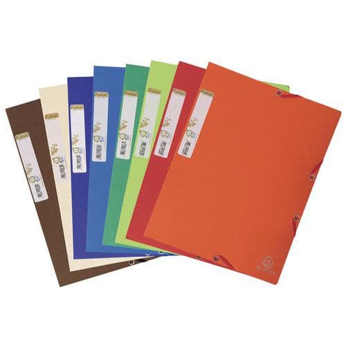 Mappen elastiek, gerecylced karton, 3 tabbladen, Forever, A4 - Diverse kleuren Pakket van 25 - Manutan.nl