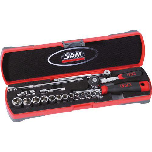 Koffer 1/4 met 19 delig gereedschappen in mm - SAM Outillage