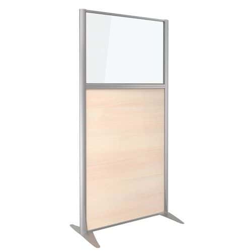 Scheidingswand KP+ - Melamine met glas - Hoogte 160 cm