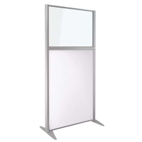 Scheidingswand KP+ - Melamine met glas - Hoogte 160 cm