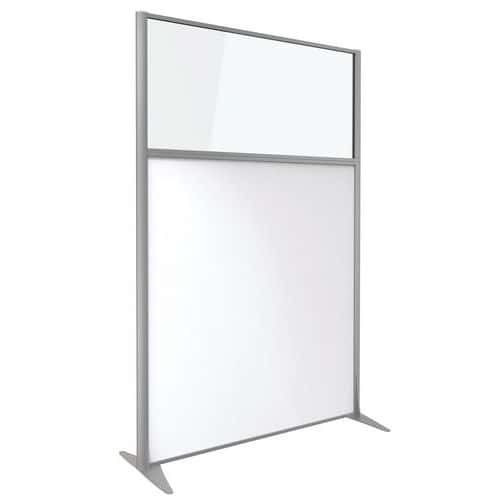 Scheidingswand KP+ - Melamine met glas - Hoogte 180 cm