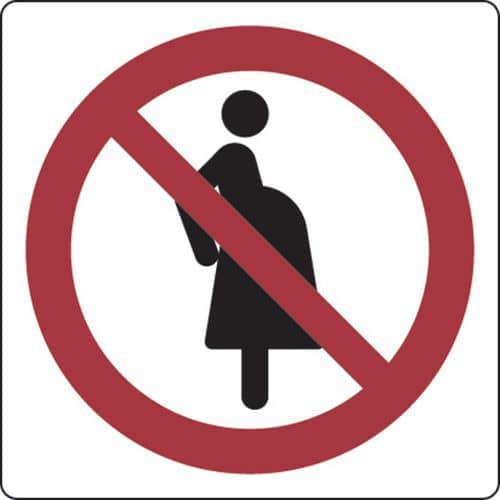 Verbodsbord - Verboden voor zwangere vrouwen - Aluminium