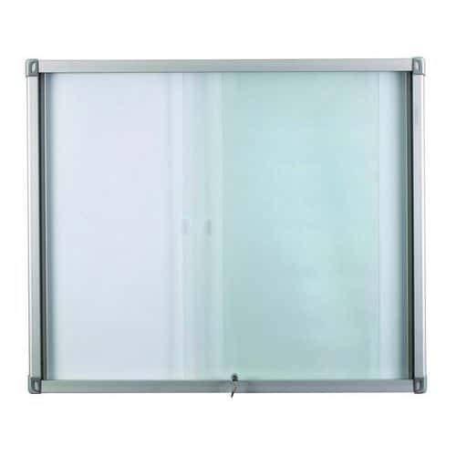 Binnenvitrine Leaf - Aluminium achterwand - Deur van veiligheidsglas