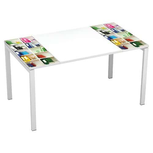 Rechte bureau 140x80 cm met blad decoratie EasyDesk