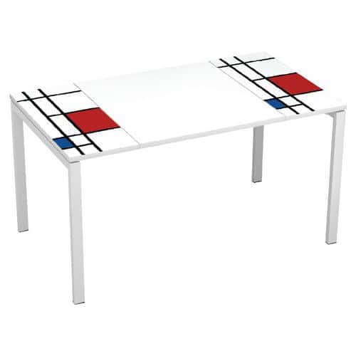 Rechte bureau 140x80 cm met blad decoratie EasyDesk