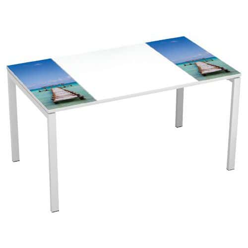 Rechte bureau 140x80 cm met blad decoratie EasyDesk