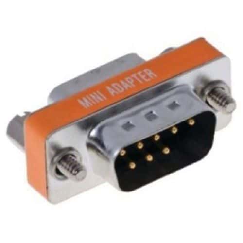 Mini Null modem adapter DB9 mannelijk / vrouwelijk