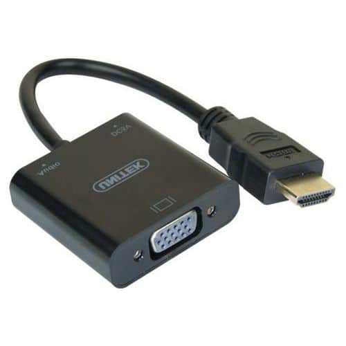 Adapter zwart HDMI naar VGA&audio 15 cm