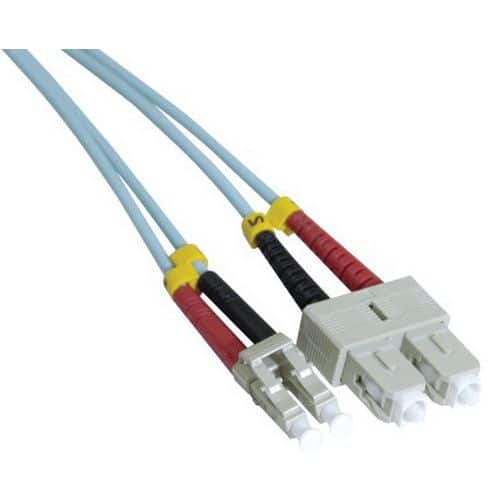 Draadbrug optisch Duplex 2 mm OM3 SC-UPC/LC-UPC aqua 2 m