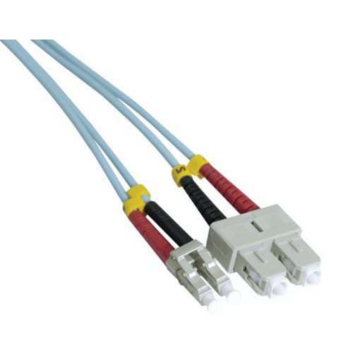 Draadbrug optisch Duplex 2 mm OM3 SC-UPC/LC-UPC aqua 3 m