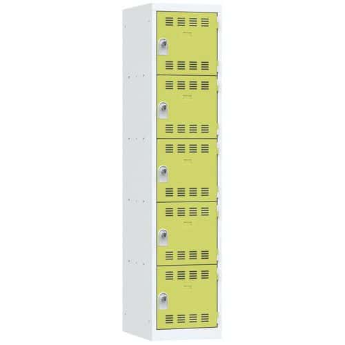 Meervaks garderobekast - 1 kolom - 5 vakken - Breedte 400mm