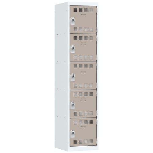 Meervaks garderobekast - 1 kolom - 5 vakken - Breedte 400mm