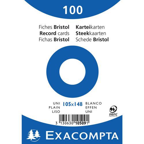 Steekkaart bristol effen niet geperf. 105x148mm Exacompta