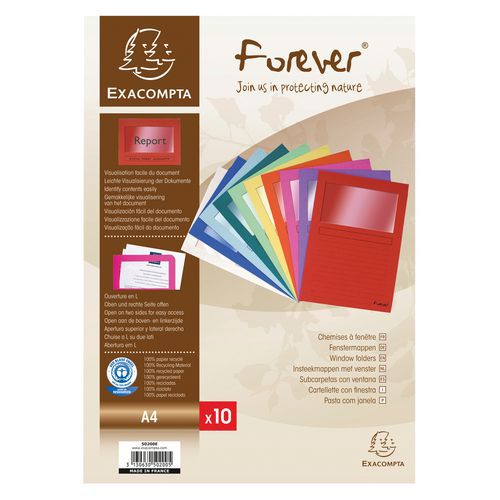 Venstermap forever® 10 st. 120g/m 22x31cm voor A4 Exacompta