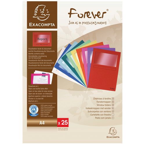 Venstermap forever® 25 st. 120g/m 22x31cm voor A4 Exacompta