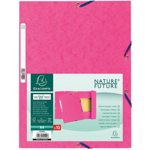 Map met elastiek 3 kleppen glanskarton 400 g/m² - A4 - Exacompta