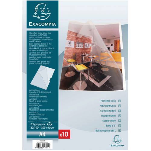 L mappen met glad pp 20/100ste A4 Exacompta