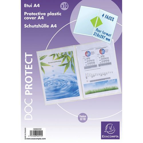 Beschermhoes 10 st. dubbel pvc 30/100ste A4 Exacompta