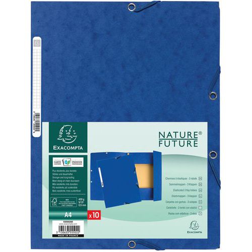 Map met elastiek 3 kleppen glanskarton 400 g/m² - A4 - Exacompta