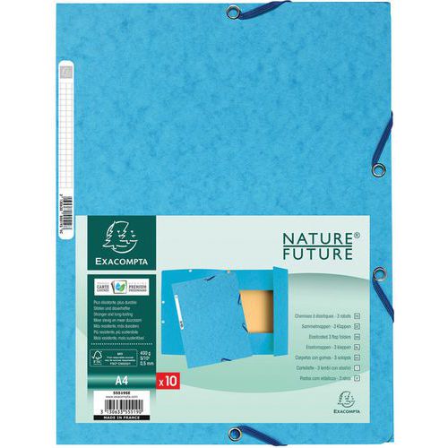 Map met elastiek 3 kleppen glanskarton 400 g/m² - A4 - Exacompta