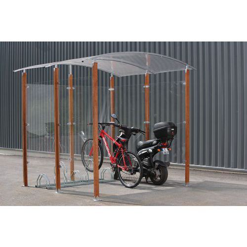 Fietsenstalling 4 m² Tropisch hout Manutan