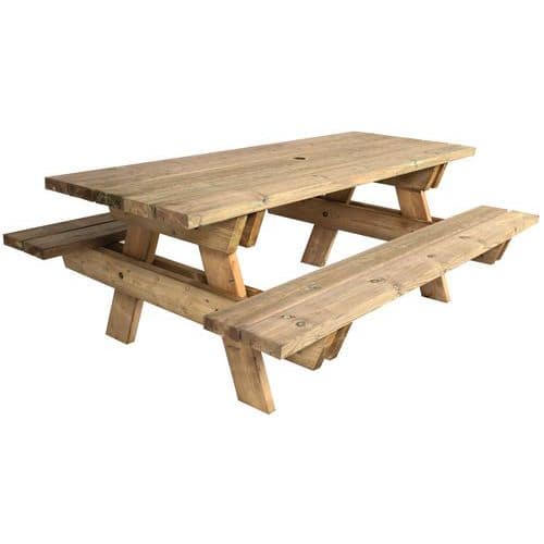 Picknicktafel van dennenhout - Manutan