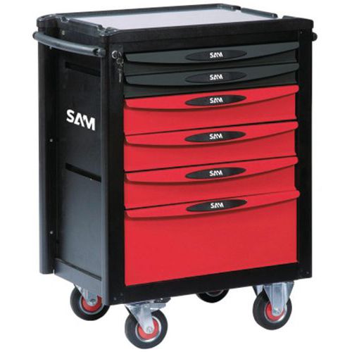 Gereedschapswagen met 6 laden met aluminium top - SAM Outillage