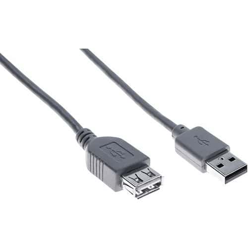 Verlengkabel USB 2.0 A en A grijs eco - 1,8 m