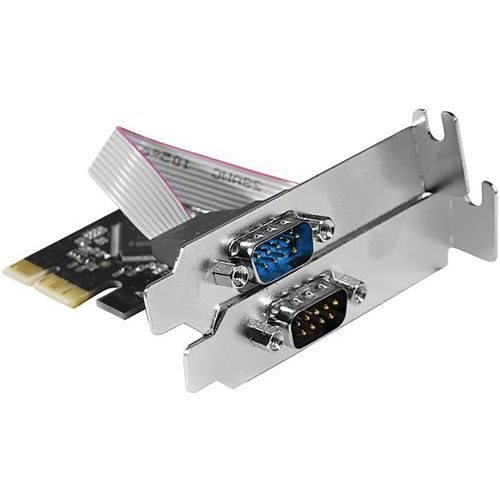 PCI-Express kaart 1x - 2 seriële poorten RS232 Std & Low Profile