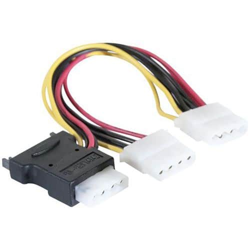 Voedingkabelsplitter SATA naar 3 Molex - 30 cm