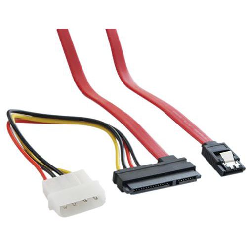 SATA 2 in 1 kabel met Molex voeding - 50 cm