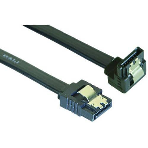 Kabel Slim sata 6GB/s haaks omlaag beveiligd (zwart) - 20 cm