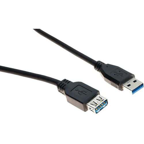 Verlengkabel USB 3.0 type A en A eco zwart - 1,8 m