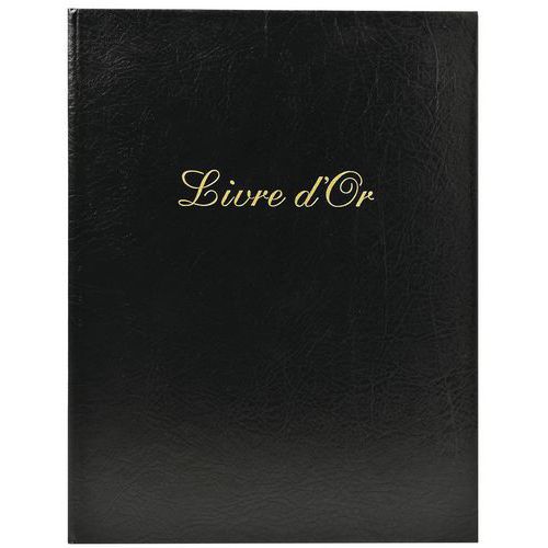 Gastenboek Balacron kaft met opschrift Livre d'Or 27x22cm verticaal