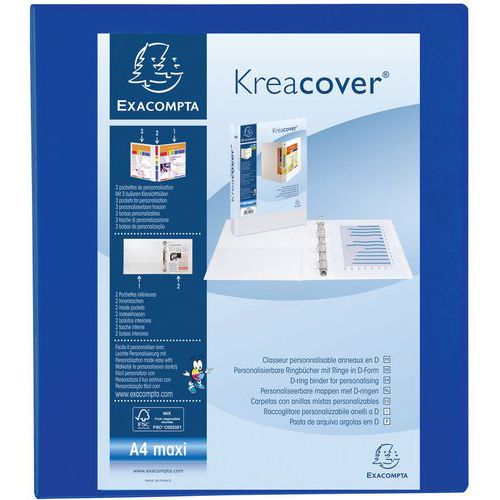 Ringmap Kreacover PP met 4 D-ringen - A4 maxi - Exacompta