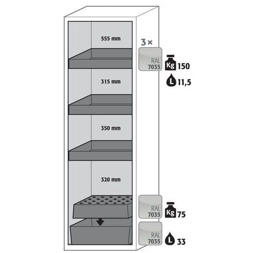 Brandveiligheidsopslagkast S-PHOENIX-90-S90.196.060 - Asecos