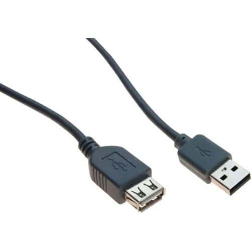 USB 2.0-kabel type A en B met zwarte ferrieten - 1,5 m