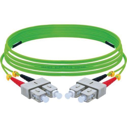 Duplex jumper 2,0 mm OM5 SC-UPC/LC-UPC groen - 5 m